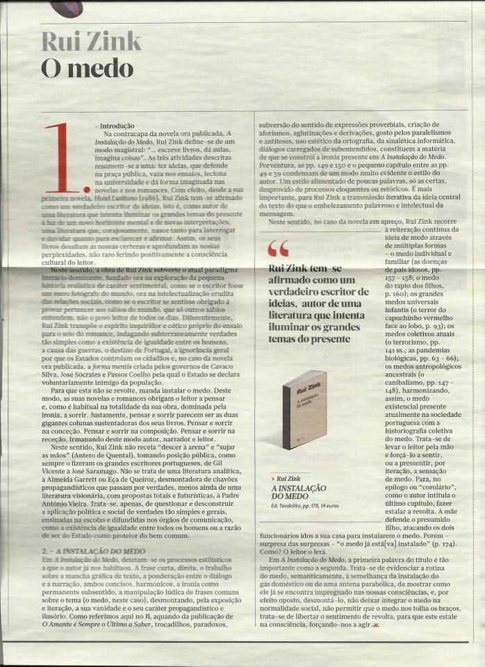 Rui Zink – O Medo Rui Zink – O Medo